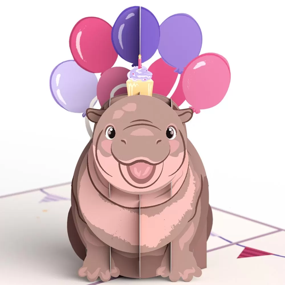 Lovepop Birthday | Baby Pygmy Birthday with Magic Hippo Pop-Up Card and Sentiment Set