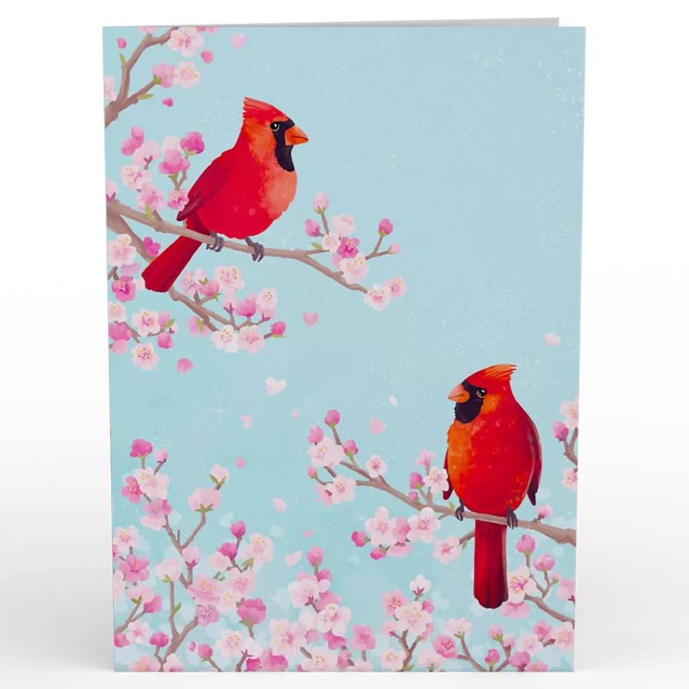 Lovepop Pop-Up Bouquets | Card & Gift Bundles | Cherry Blossom with Cardinals Pop-Up Card & Bouquet Bundle