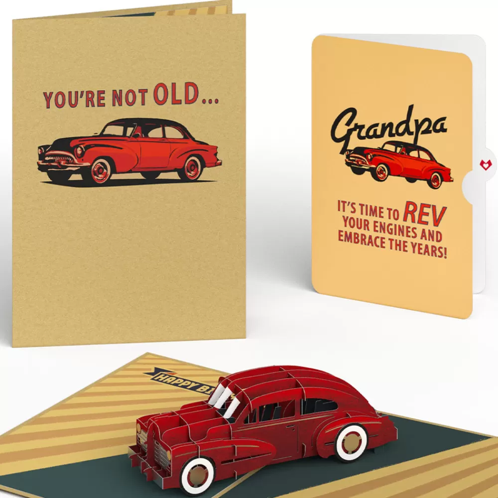 Lovepop Birthday | Classic Car Birthday Pop-Up Card and Sentiment Set for Grandpa