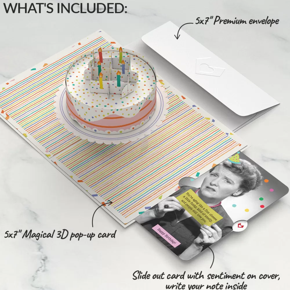 Lovepop Birthday | Confetti Cake Birthday Pop-Up Card and Aging Like a Fine Cheese Sentiment Set