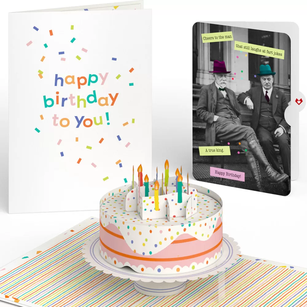 Lovepop Birthday | Confetti Cake Birthday Pop-Up Card and Sentiment Set for Any Man