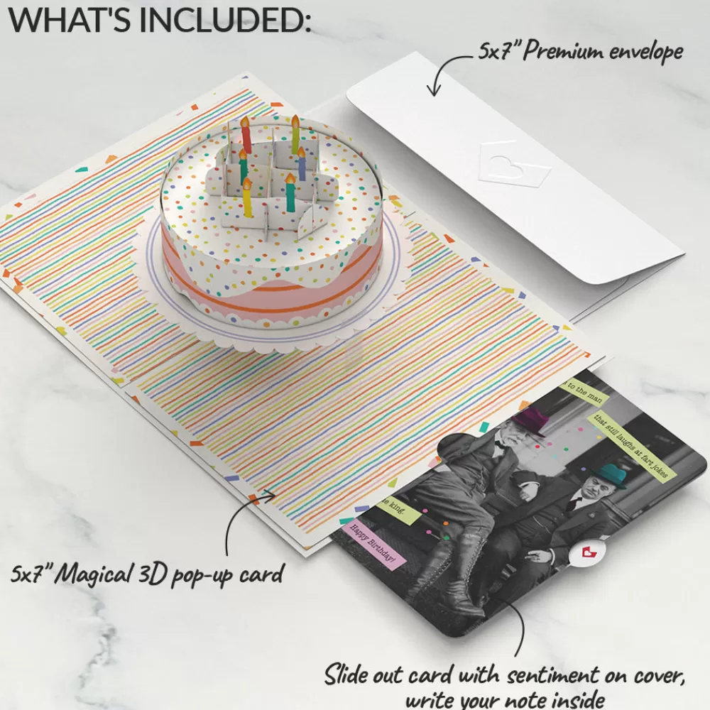 Lovepop Birthday | Confetti Cake Birthday Pop-Up Card and Sentiment Set for Any Man