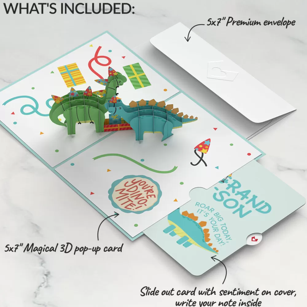 Lovepop Birthday | Dinosaurs Birthday Pop-Up Card and Sentiment Set for Grandson