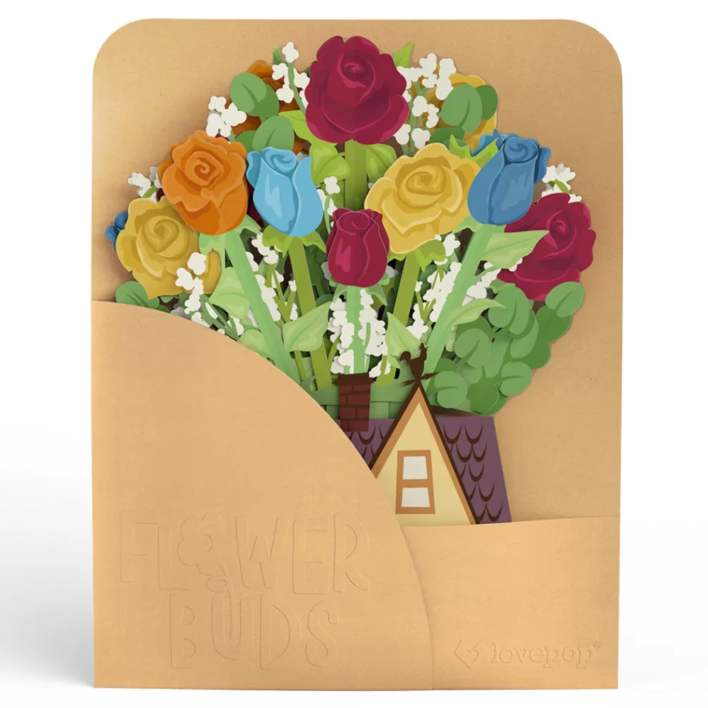 Lovepop Pop-Up Bouquets | Card & Gift Bundles | Disney and Pixar Up Sky Is the Limit Pop-Up Card & Flower Buds Bouquet Bundle