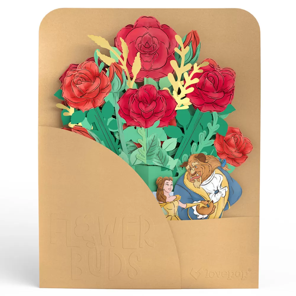 Lovepop Pop-Up Bouquets | Card & Gift Bundles | Disney’s Beauty and the Beast Pop-Up Card & Flower Buds Bouquet Bundle