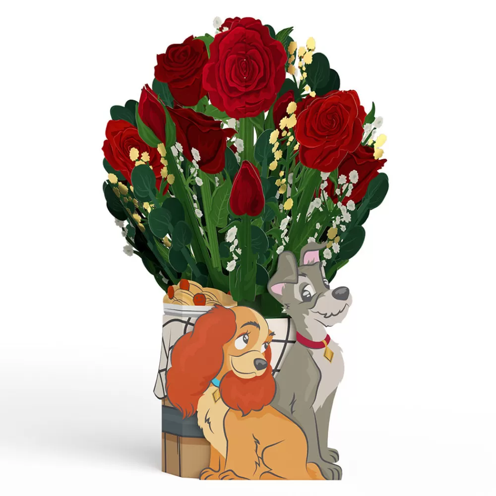 Lovepop Pop-Up Bouquets | Card & Gift Bundles | Disney’s Lady & The Tramp Pop-Up Card & Flower Buds Bouquet Bundle