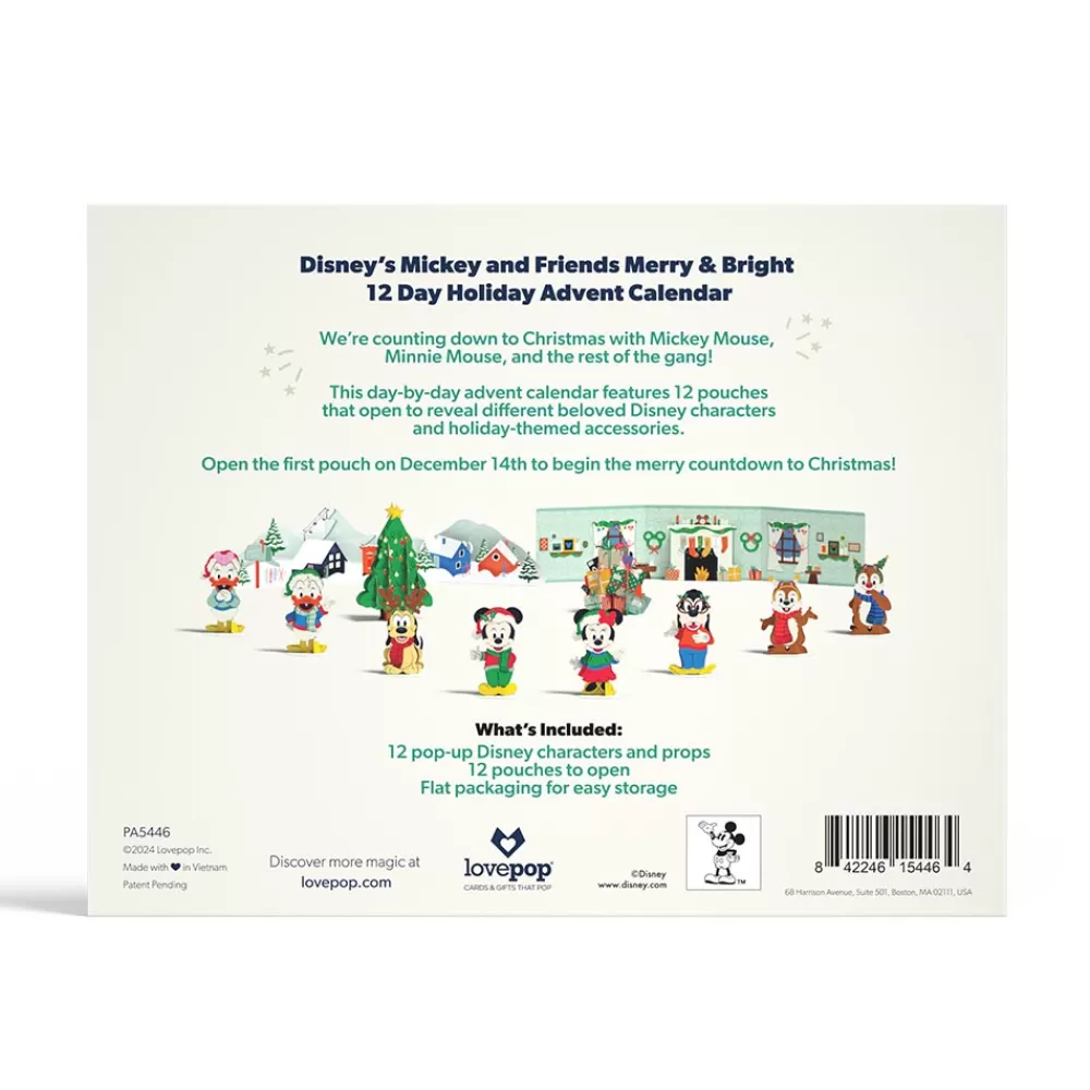 Lovepop Advent Calendars | Decor | Disney's Mickey and Friends Merry and Bright 12 Day Holiday Advent Calendar