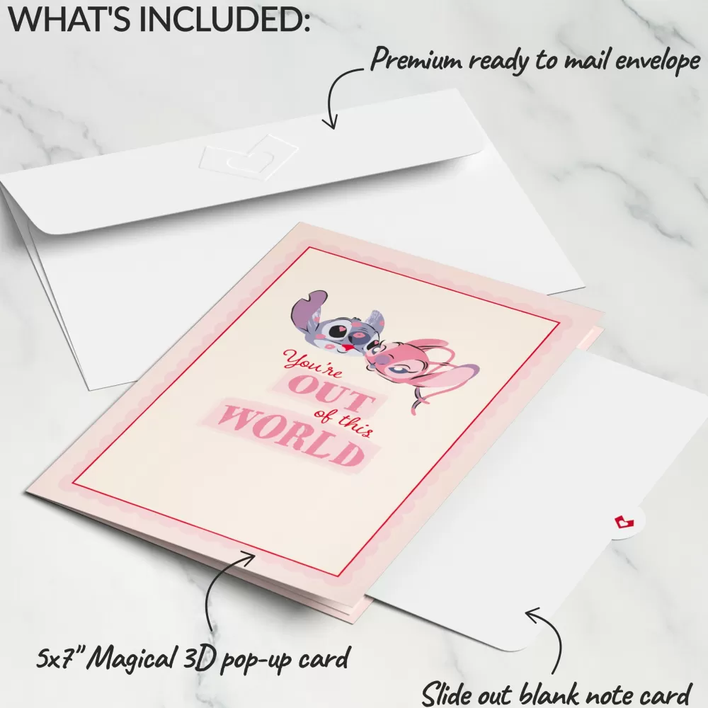 Lovepop Greeting Cards | Valentine'S Day 2/14 | Disney's Stitch & Angel You’re Out Of This World Pop-Up Card