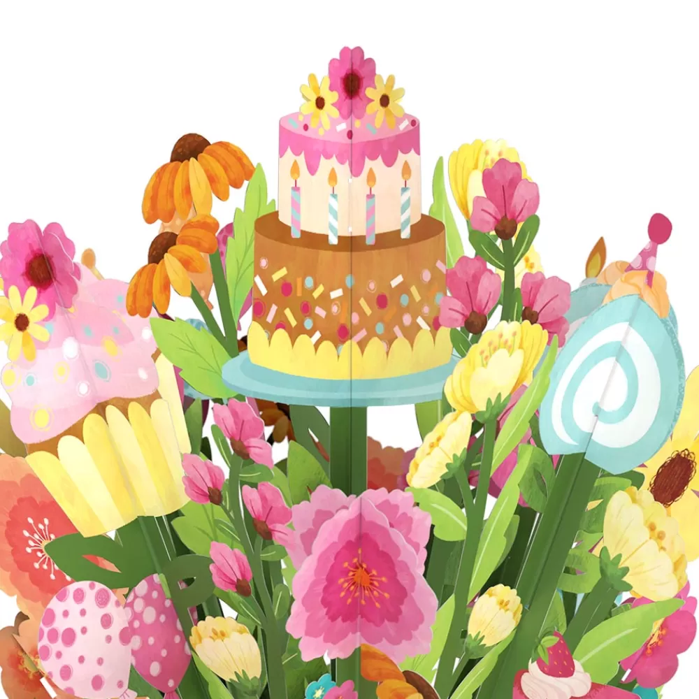 Lovepop Card & Gift Bundles | Plushpop | Eat Cake and Celebrate' Birthday Plushpop Card and Bouquet Bundle
