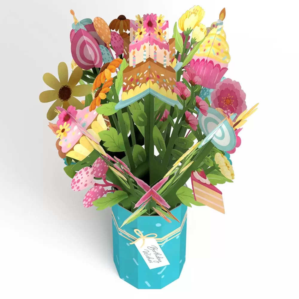 Lovepop Card & Gift Bundles | Plushpop | Eat Cake and Celebrate' Birthday Plushpop Card and Bouquet Bundle