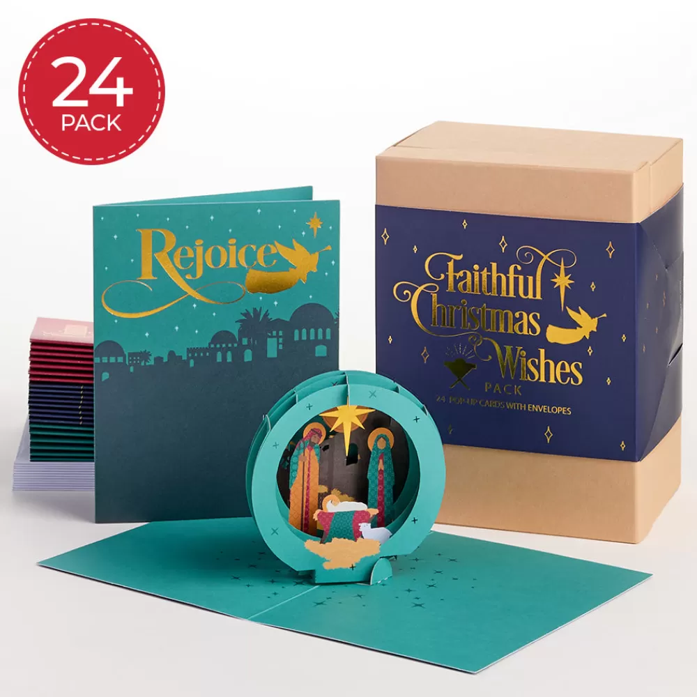 Lovepop Value Packs | Religious | Faithful Christmas Wishes Box Set (Assorted 24-Pack): Paperpop® Card