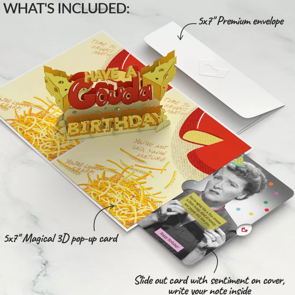 Lovepop Birthday | Gouda Birthday Pop-Up Card and Sentiment Set for Any Woman
