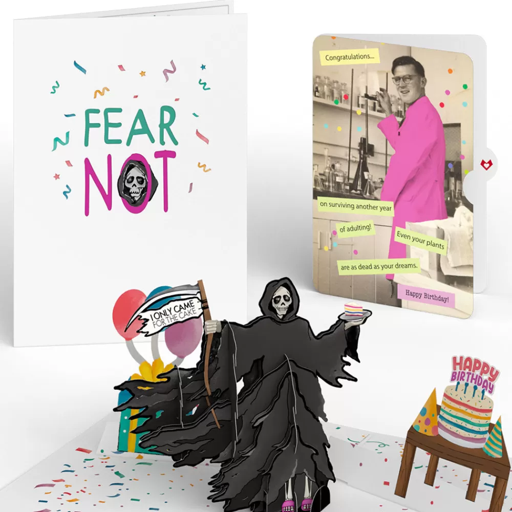 Lovepop Birthday | Grim Reaper Dark Humor Birthday Pop-Up Card and Sentiment Set for Any Man