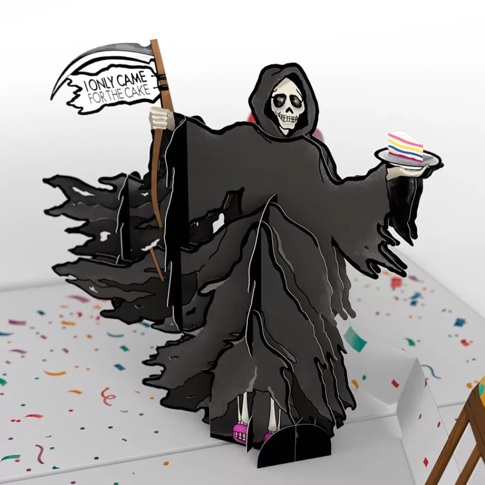 Lovepop Birthday | Grim Reaper Dark Humor Birthday with The Thinker Pop-Up Card and Sentiment Set