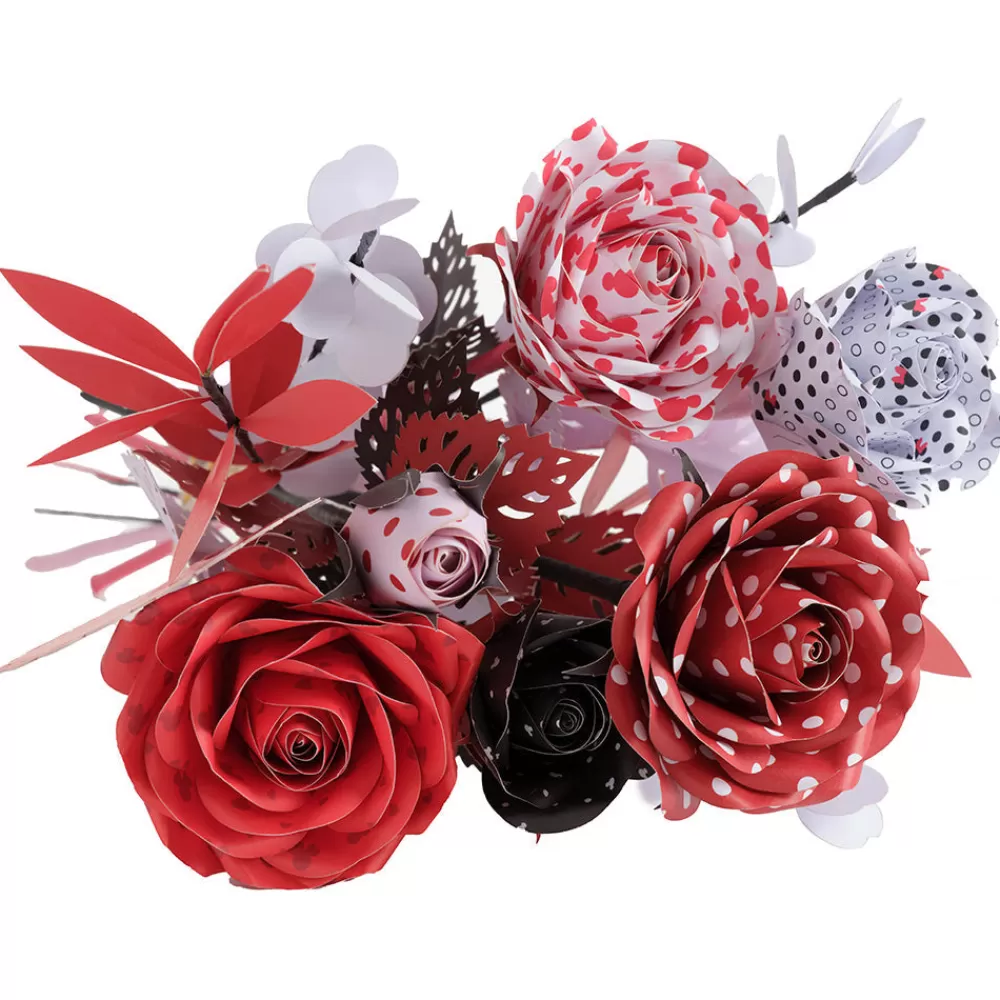 Lovepop Pop-Up Bouquets | Handcrafted Paper Flowers | Handcrafted Paper Flowers: Disney's Mickey & Minnie Lovestruck Roses (6-Stem) with Love You Lots Pop-Up Card