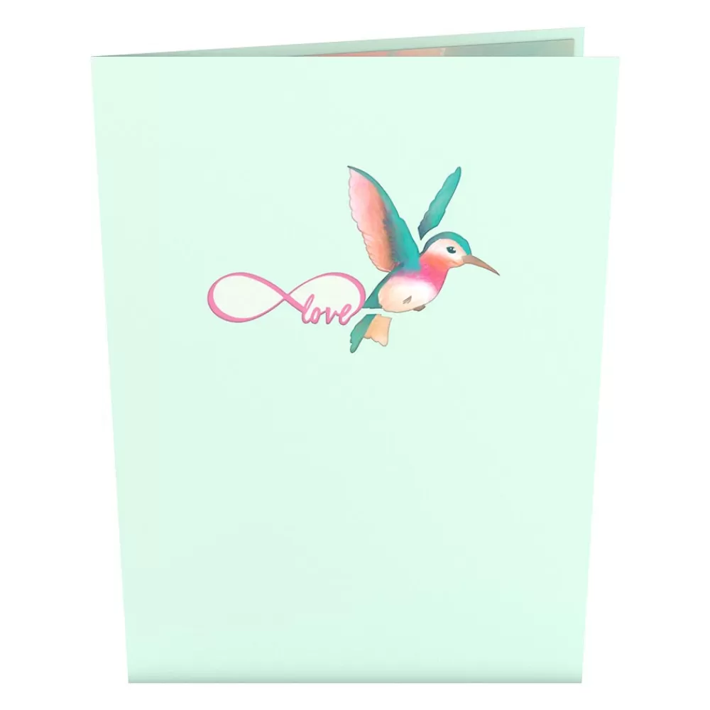 Lovepop Pop-Up Bouquets | Handcrafted Paper Flowers | Handcrafted Paper Flowers: Pink & Yellow Roses (12 Stems) with Lovely Hummingbird Pop-Up Card