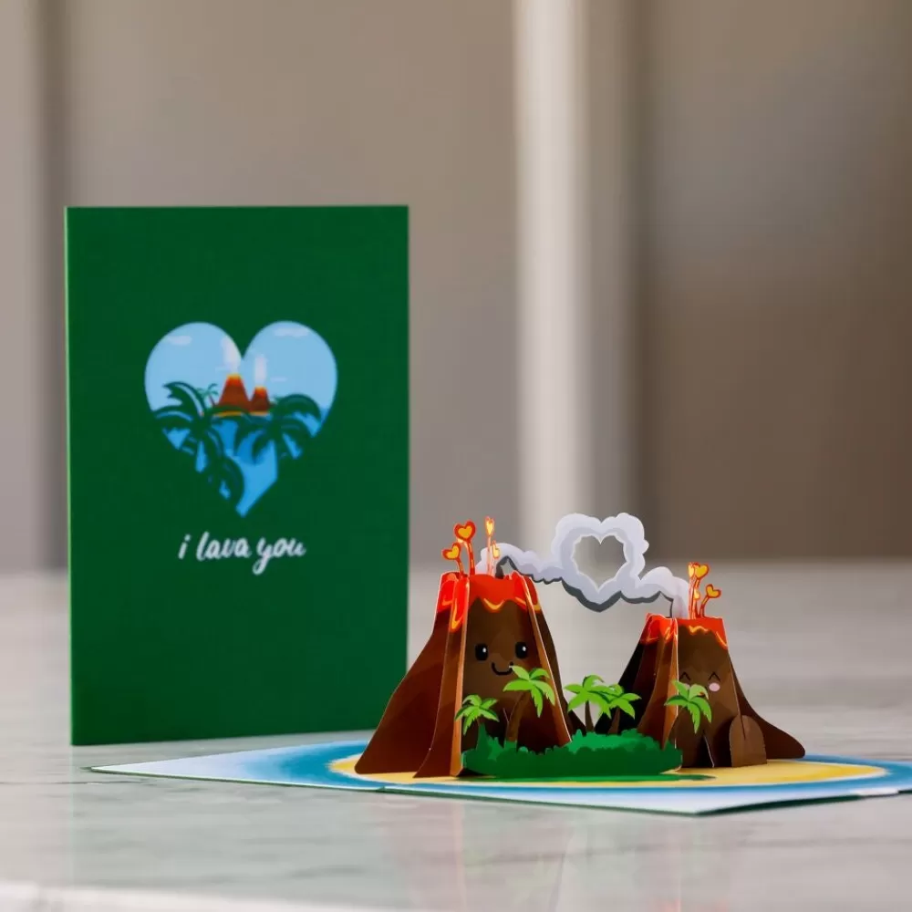 Lovepop Valentine'S Day 2/14 | Handcrafted Paper Flowers: Roses (6 Stems) with I Lava You Pop-Up Card