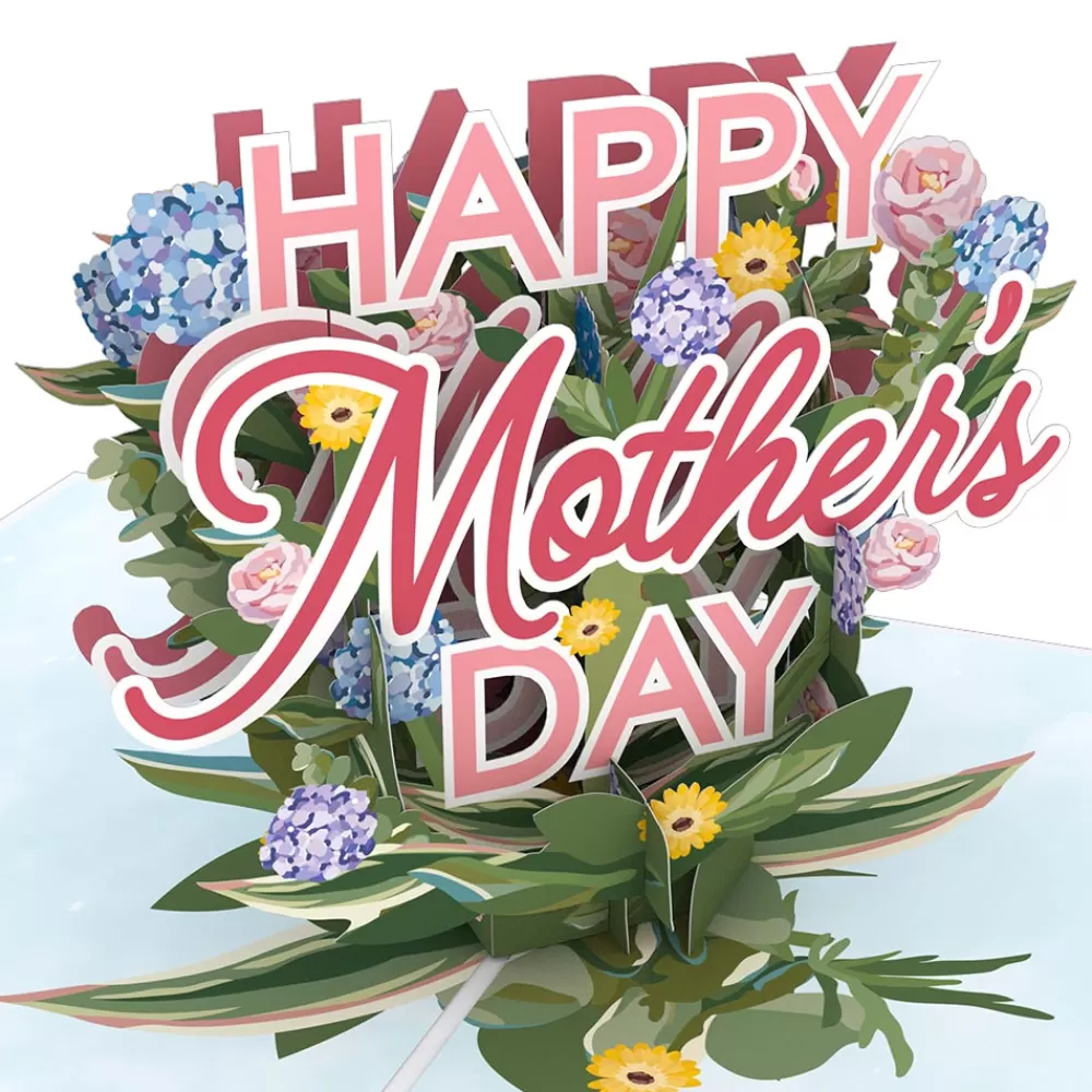Lovepop Pop-Up Bouquets | Card & Gift Bundles | Handcrafted Paper Flowers: Yellow Roses (6 Stems) with Happy Mother's Day Pop-Up Card