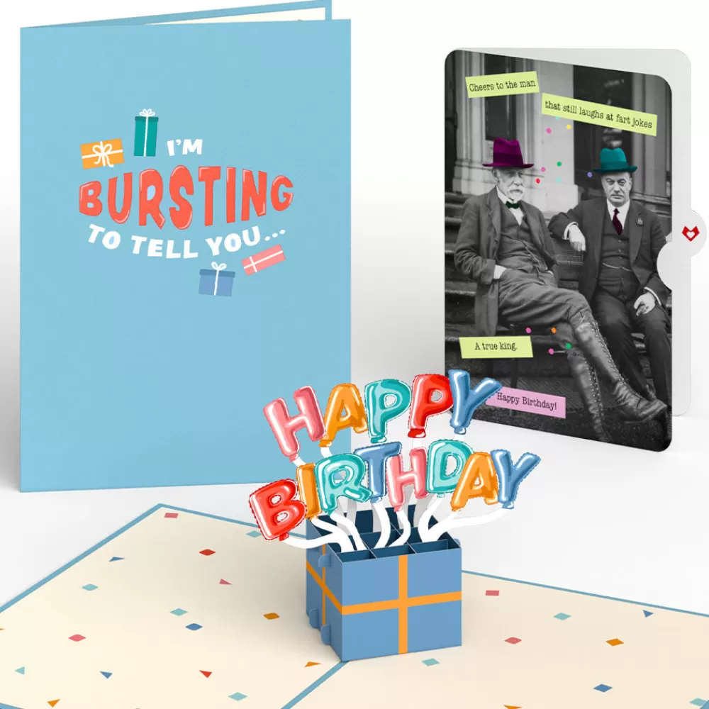 Lovepop Birthday | Happy Birthday Burst Pop-Up Card and Sentiment Set for Any Man