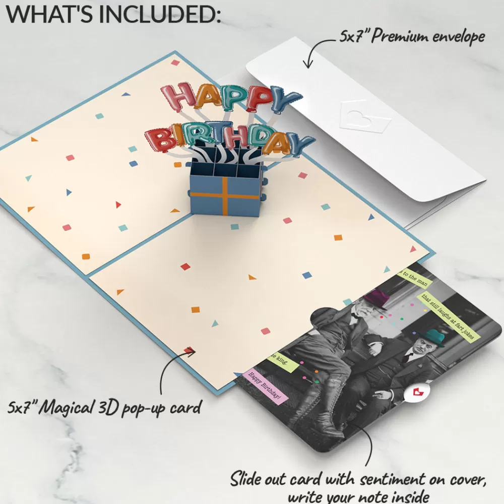 Lovepop Birthday | Happy Birthday Burst Pop-Up Card and Sentiment Set for Any Man