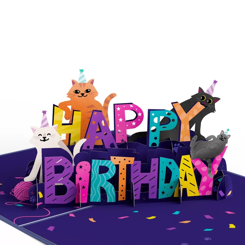 Lovepop Birthday | Dad | Happy Birthday Cats Pop-Up Card and Sentiment Set for Dad