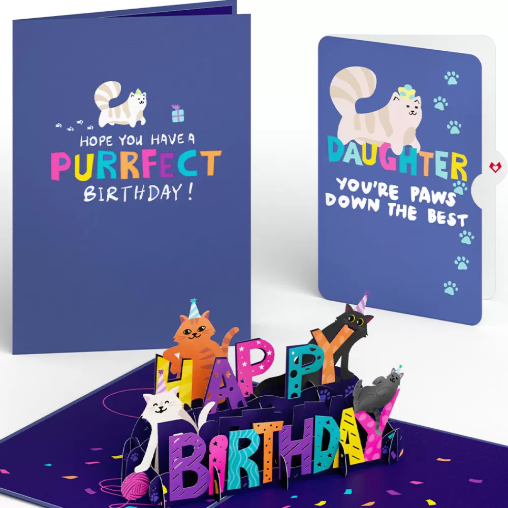 Lovepop Birthday | Happy Birthday Cats Pop-Up Card and Sentiment Set for Daughter