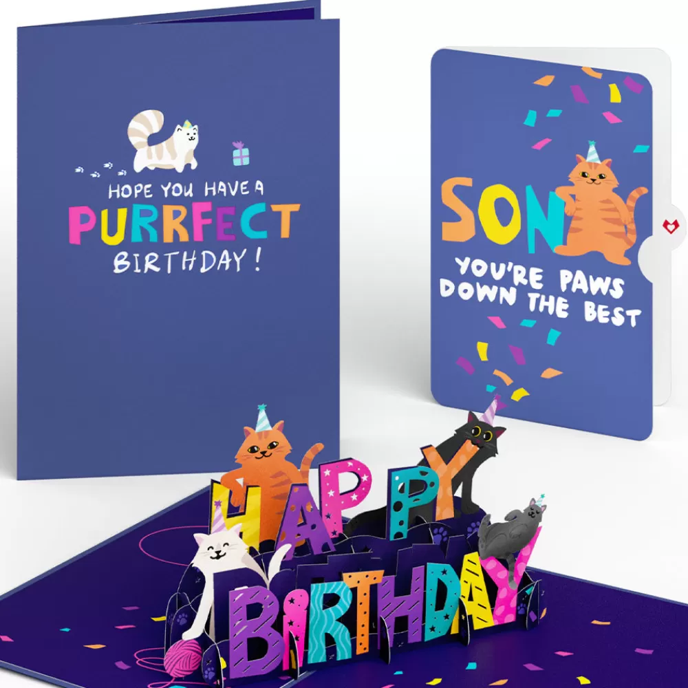Lovepop Birthday | Happy Birthday Cats Pop-Up Card and Sentiment Set for Son