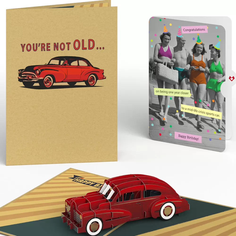 Lovepop Birthday | Happy Birthday Classic Car Pop-Up Card and Sentiment Set for Any Woman