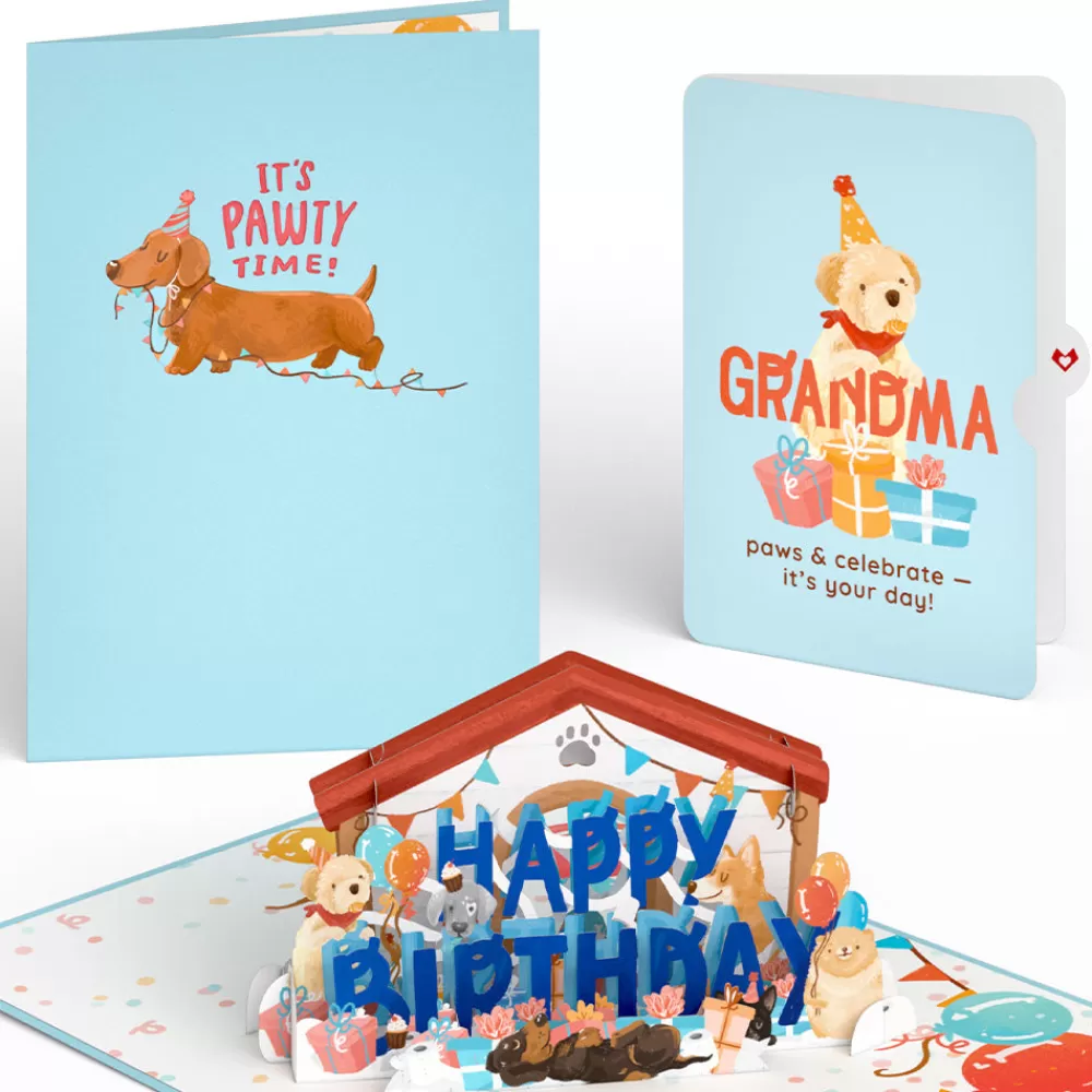 Lovepop Birthday | Happy Birthday Dogs Pop-Up Card and Sentiment Set for Grandma