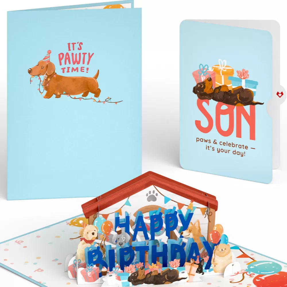 Lovepop Birthday | Happy Birthday Dogs Pop-Up Card and Sentiment Set for Son