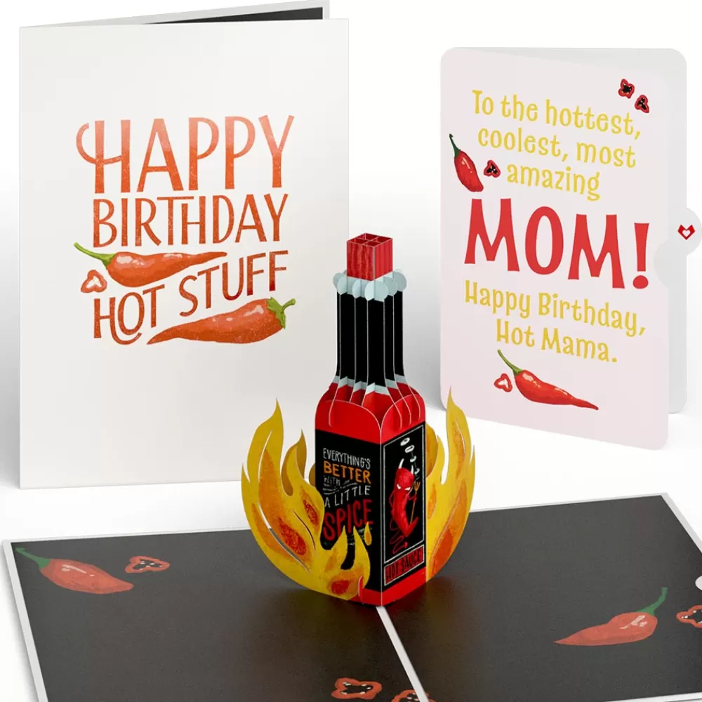 Lovepop Birthday | Her | Happy Birthday Hot Stuff Pop-Up Card and Sentiment Set for Mom