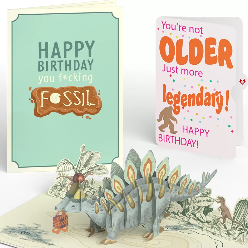 Lovepop Birthday | Happy Birthday You F*cking Fossil Pop-Up Card and Not Older Just More Legendary Sentiment Set