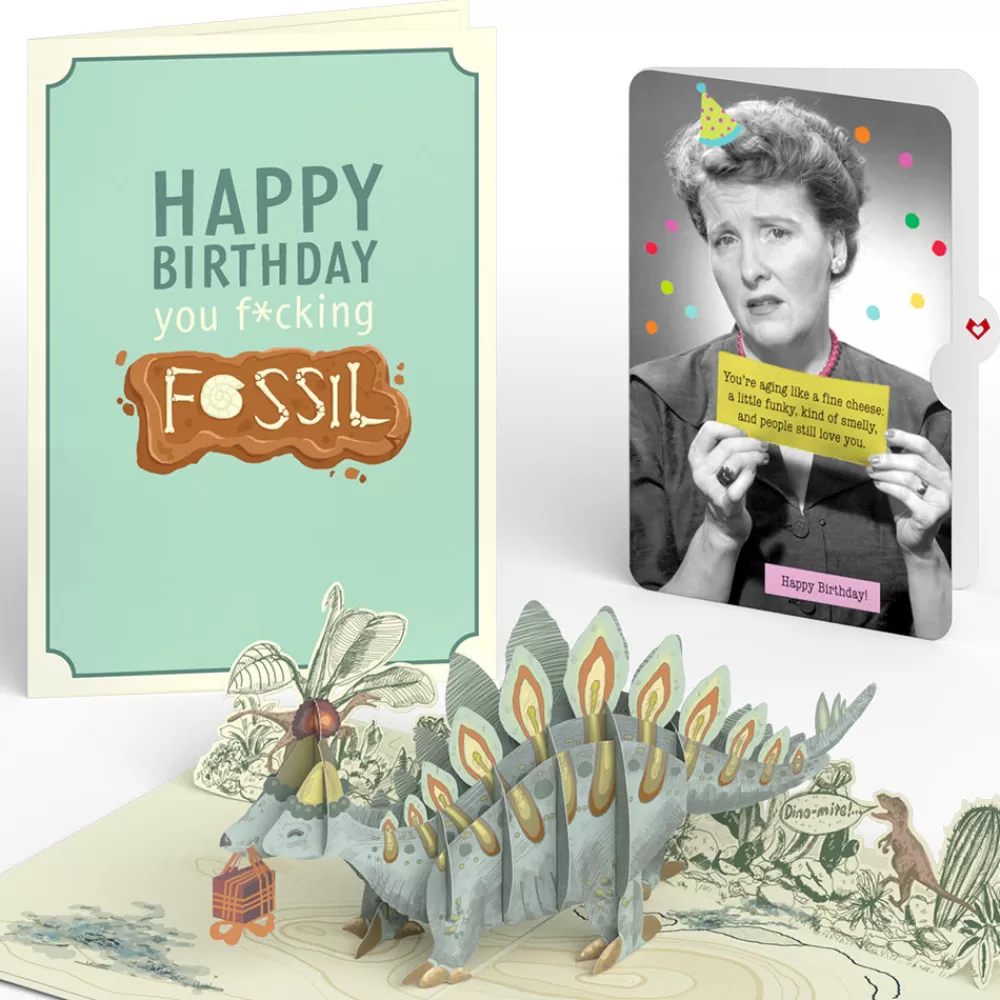 Lovepop Birthday | Happy Birthday You F*cking Fossil Pop-Up Card and Sentiment Set