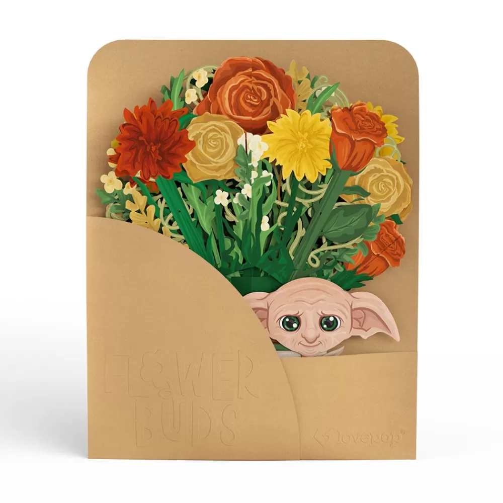 Lovepop Pop-Up Bouquets | Card & Gift Bundles | Harry Potter™ Dobby™ Birthday Pop-Up Card & Flower Buds Bouquet Bundle