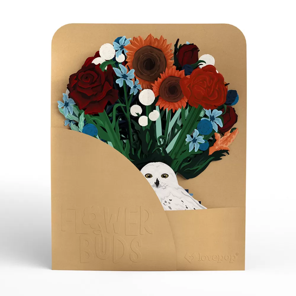 Lovepop Pop-Up Bouquets | Card & Gift Bundles | Harry Potter™ Hedwig™ Birthday Pop-Up Card & Flower Buds Bouquet Bundle