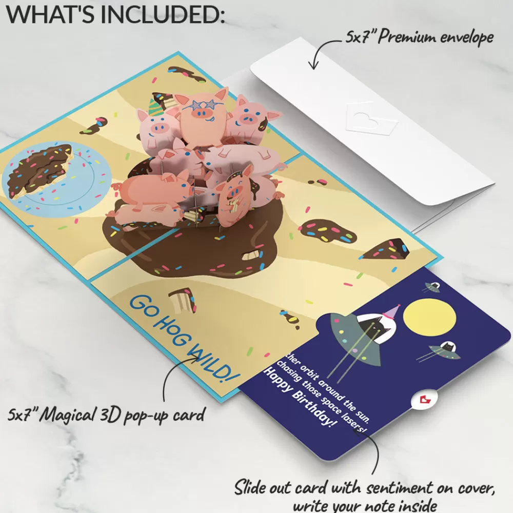 Lovepop Birthday | Hog Wild with Space Laser Cats Birthday Pop-Up Card and Sentiment Set