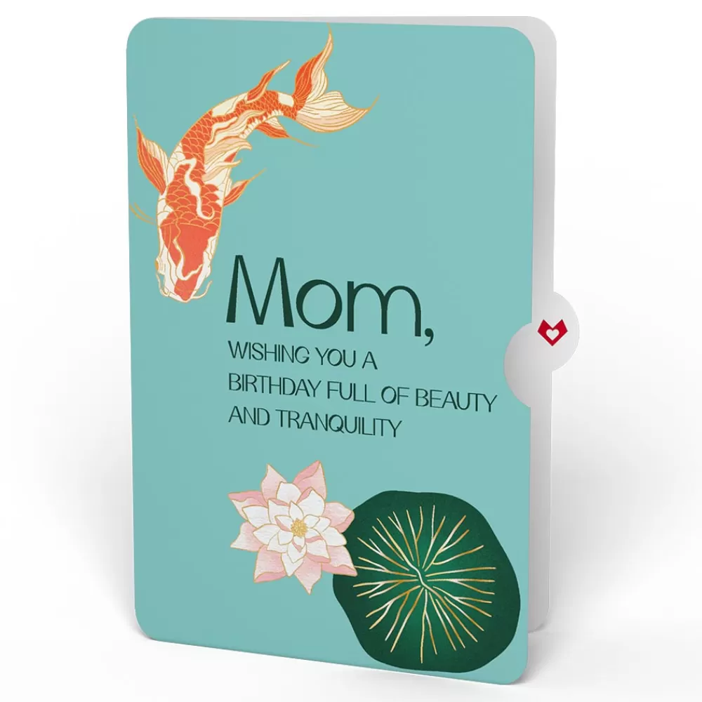 Lovepop Birthday | Mom | Koi Fish and Lotus Birthday Pop-Up Card and Sentiment Set for Mom