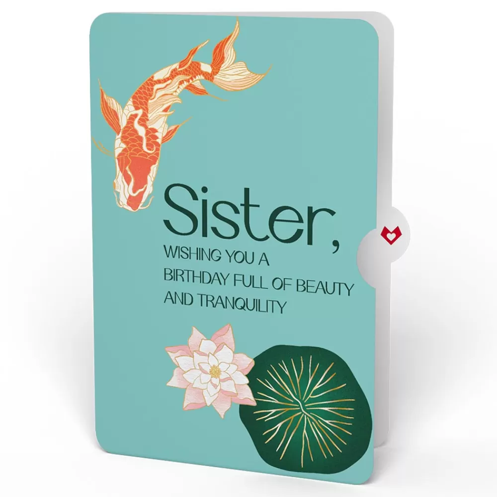 Lovepop Birthday | Koi Fish and Lotus Birthday Pop-Up Card and Sentiment Set for Sister