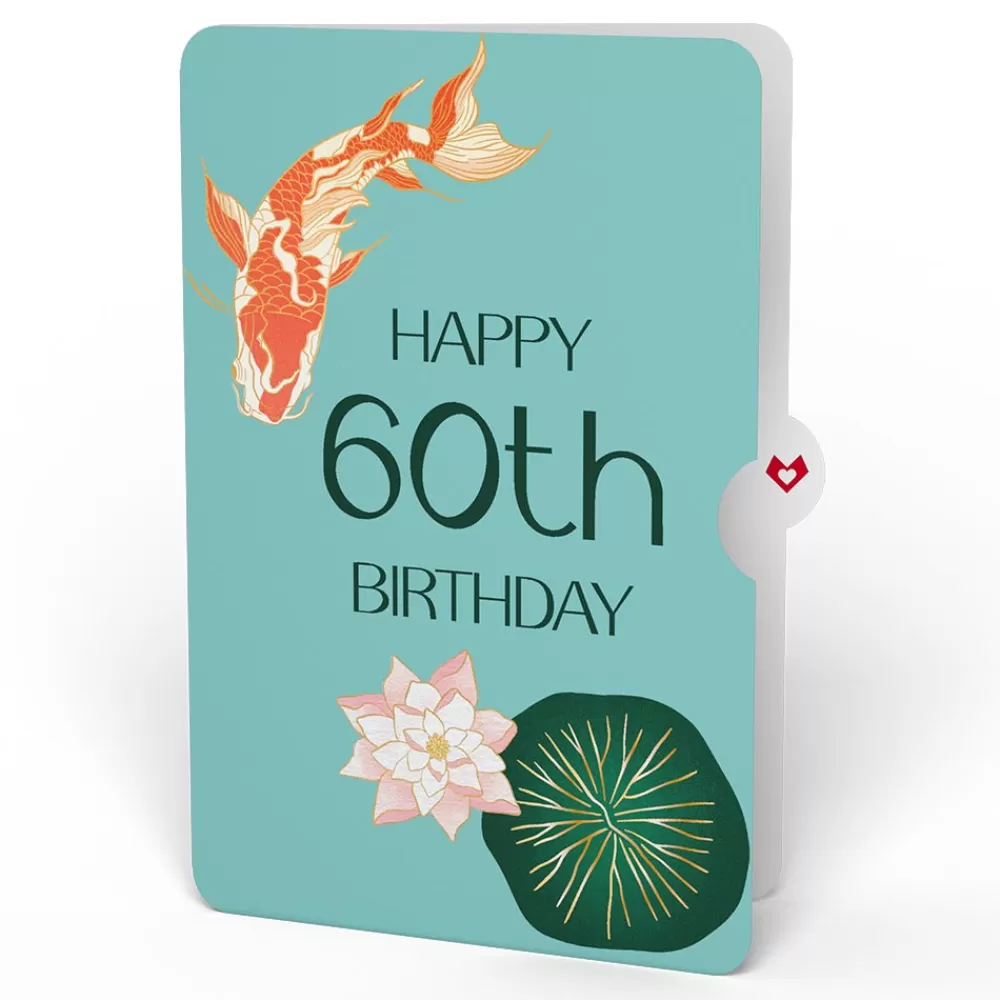 Lovepop Birthday | Koi Fish and Lotus 60th Birthday Pop-Up Card and Sentiment Set