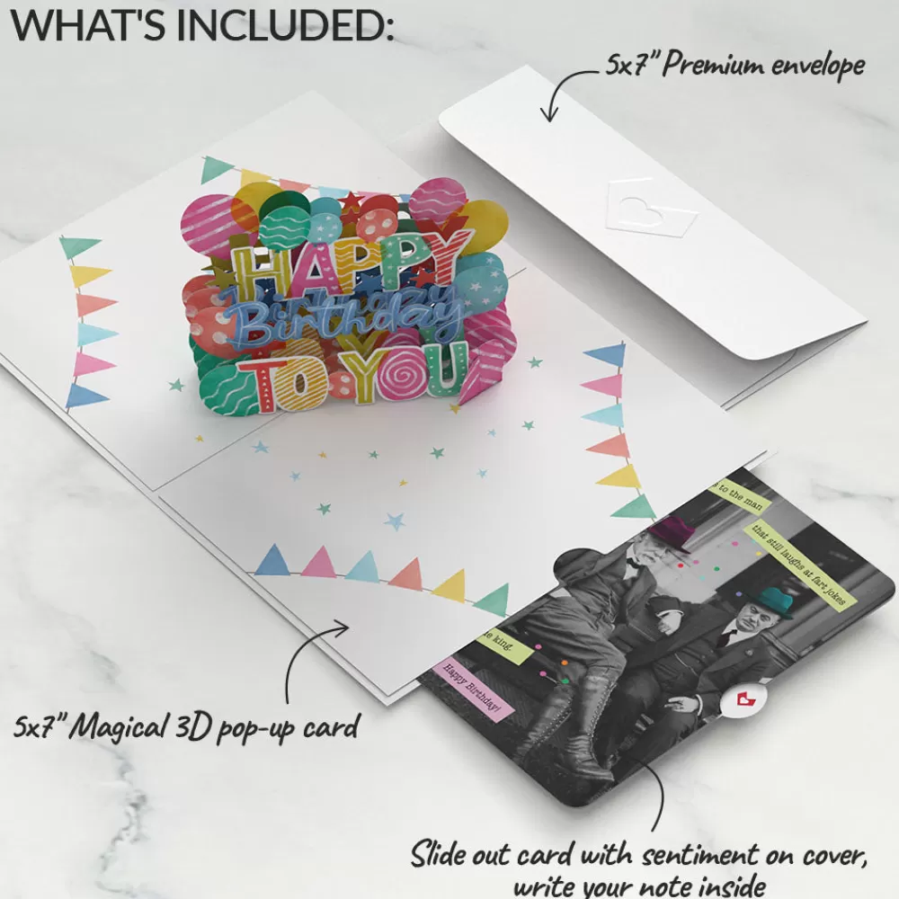 Lovepop Birthday | Let's Celebrate Birthday Pop-Up Card and Sentiment Set for Any Man