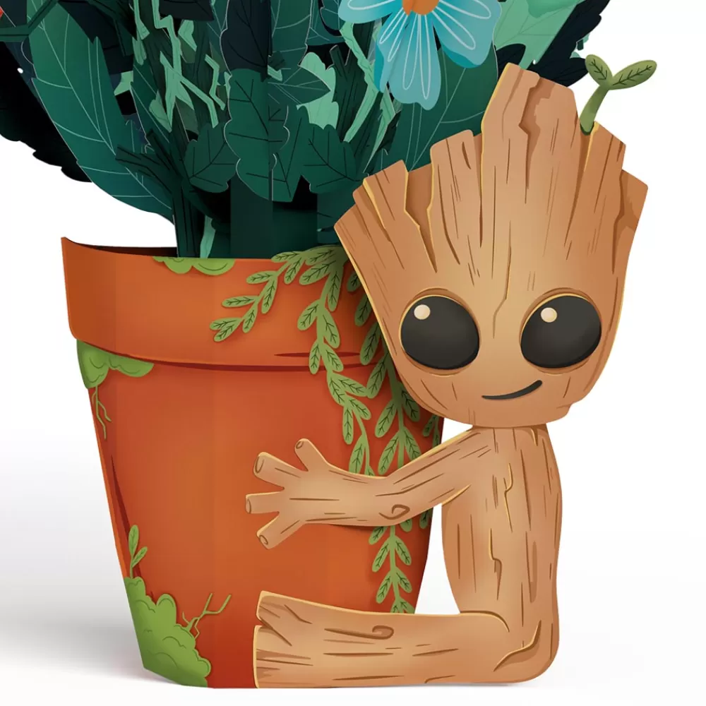 Lovepop Pop-Up Bouquets | Card & Gift Bundles | Marvel's Guardians of the Galaxy Groot Birthday Pop-Up Card & Flower Buds Bouquet Bundle