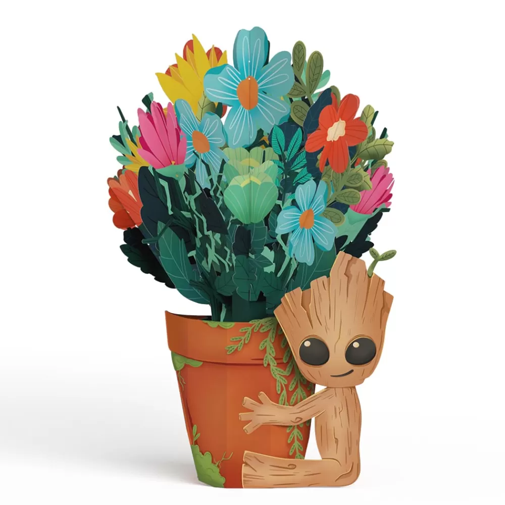 Lovepop Pop-Up Bouquets | Card & Gift Bundles | Marvel's Guardians of the Galaxy Groot Birthday Pop-Up Card & Flower Buds Bouquet Bundle
