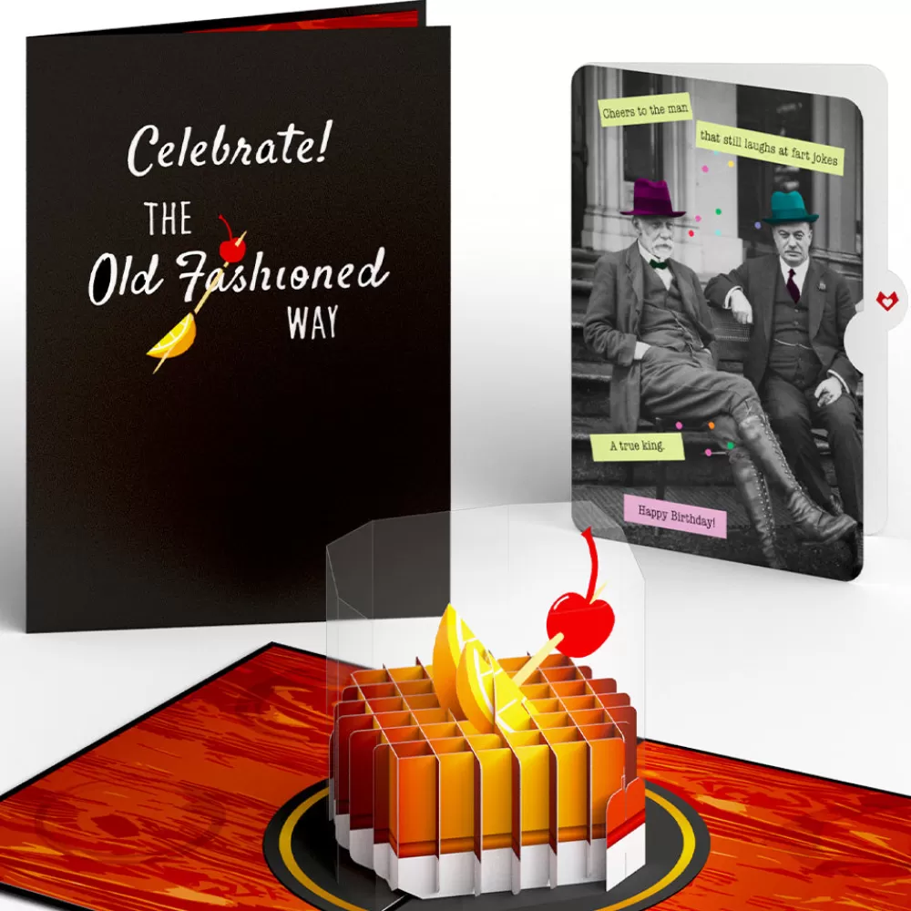 Lovepop Birthday | Old Fashioned Birthday Pop-Up Card and Sentiment Set for Any Man