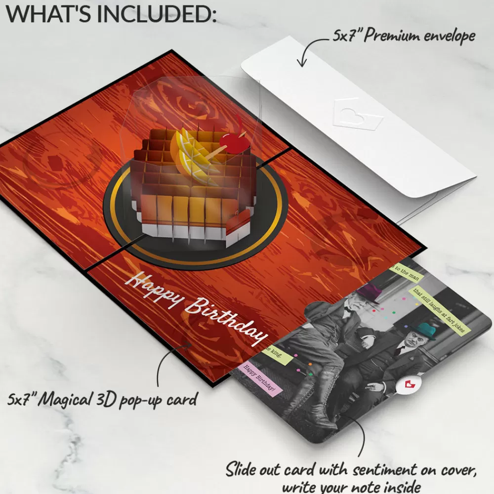 Lovepop Birthday | Old Fashioned Birthday Pop-Up Card and Sentiment Set for Any Man
