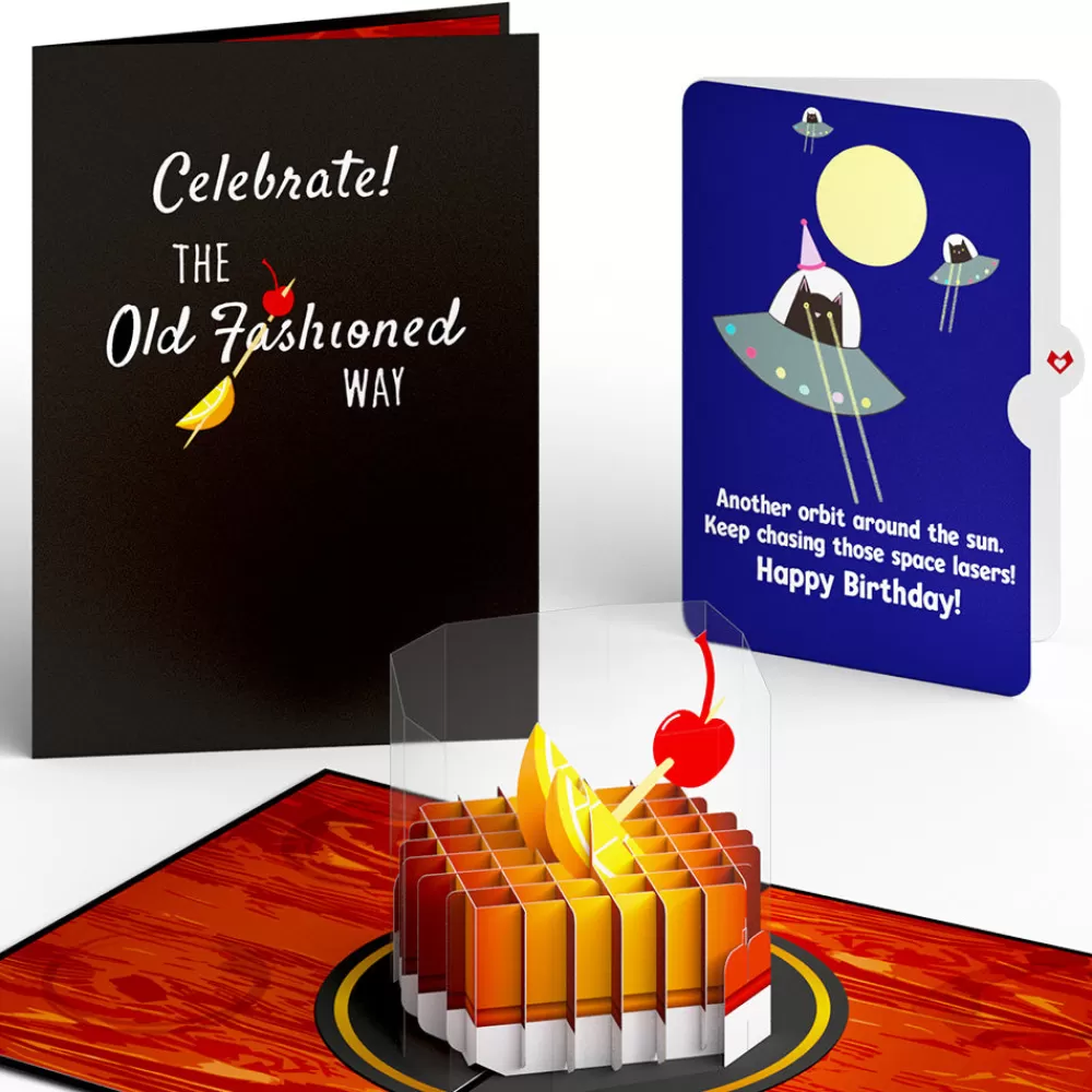 Lovepop Birthday | Old Fashioned Birthday with Space Laser Cats Pop-Up Card and Sentiment Set
