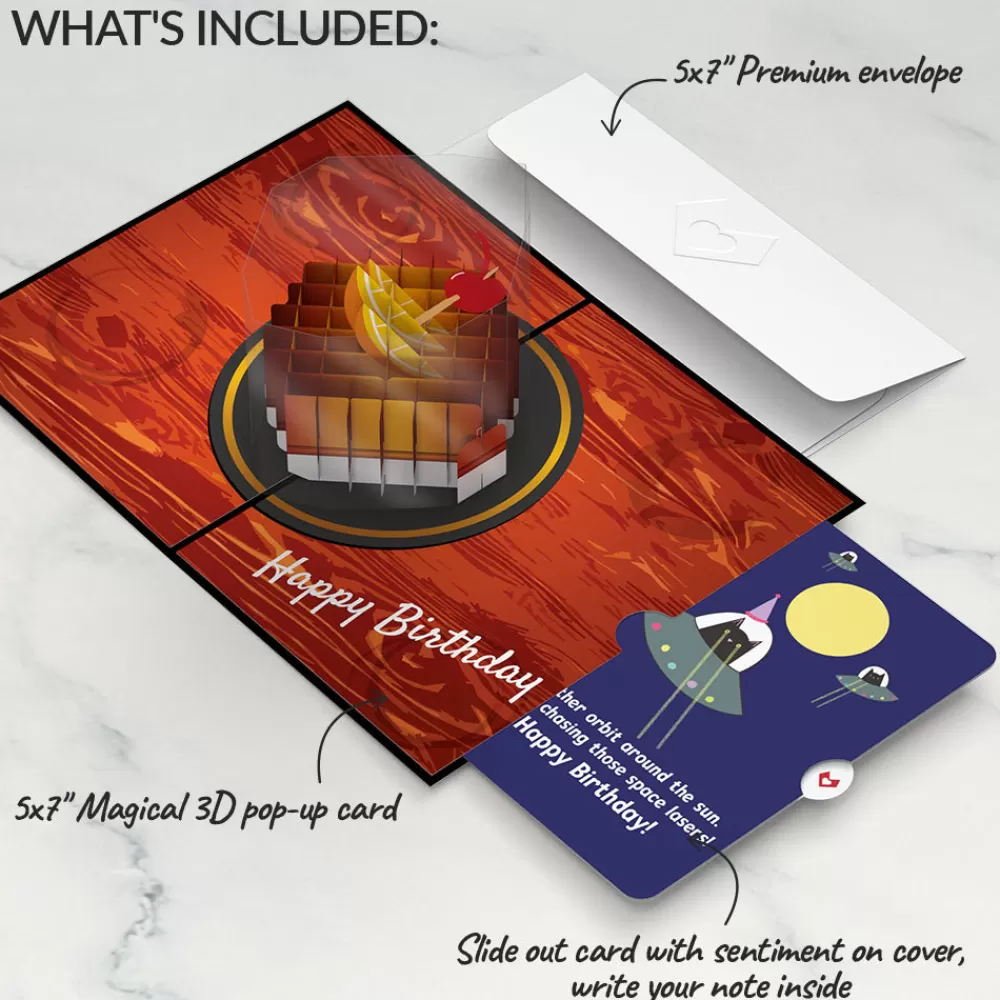 Lovepop Birthday | Old Fashioned Birthday with Space Laser Cats Pop-Up Card and Sentiment Set
