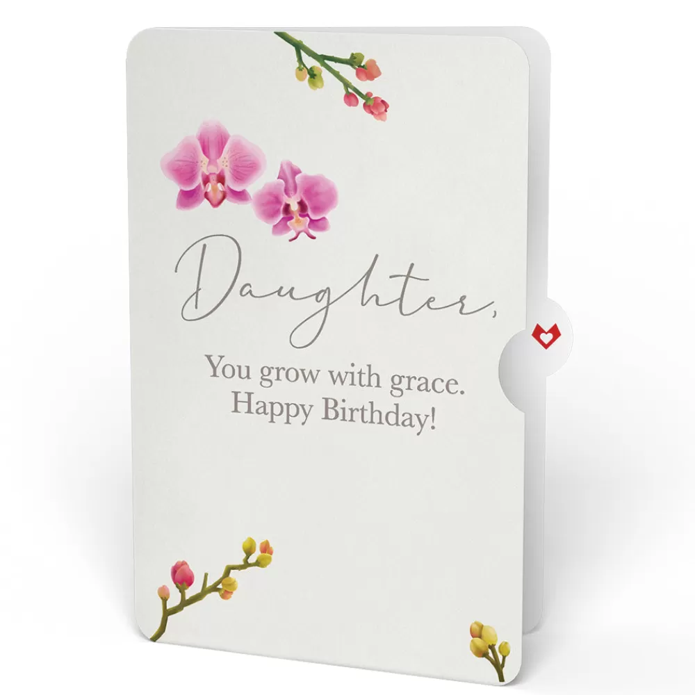 Lovepop Pop-Up Bouquets | Birthday | Orchid Birthday Bouquet and Sentiment Set for Daughter