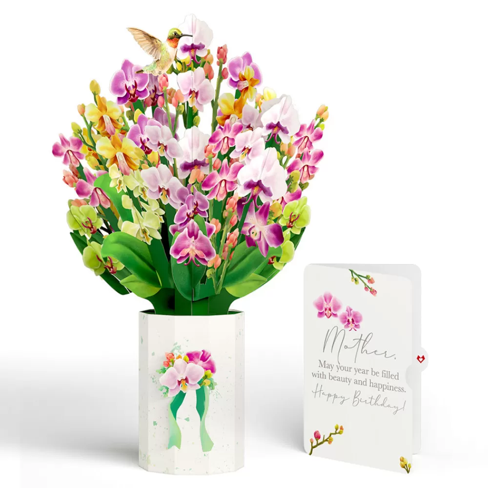 Lovepop Pop-Up Bouquets | Birthday | Orchid Birthday Bouquet and Sentiment Set for Mother