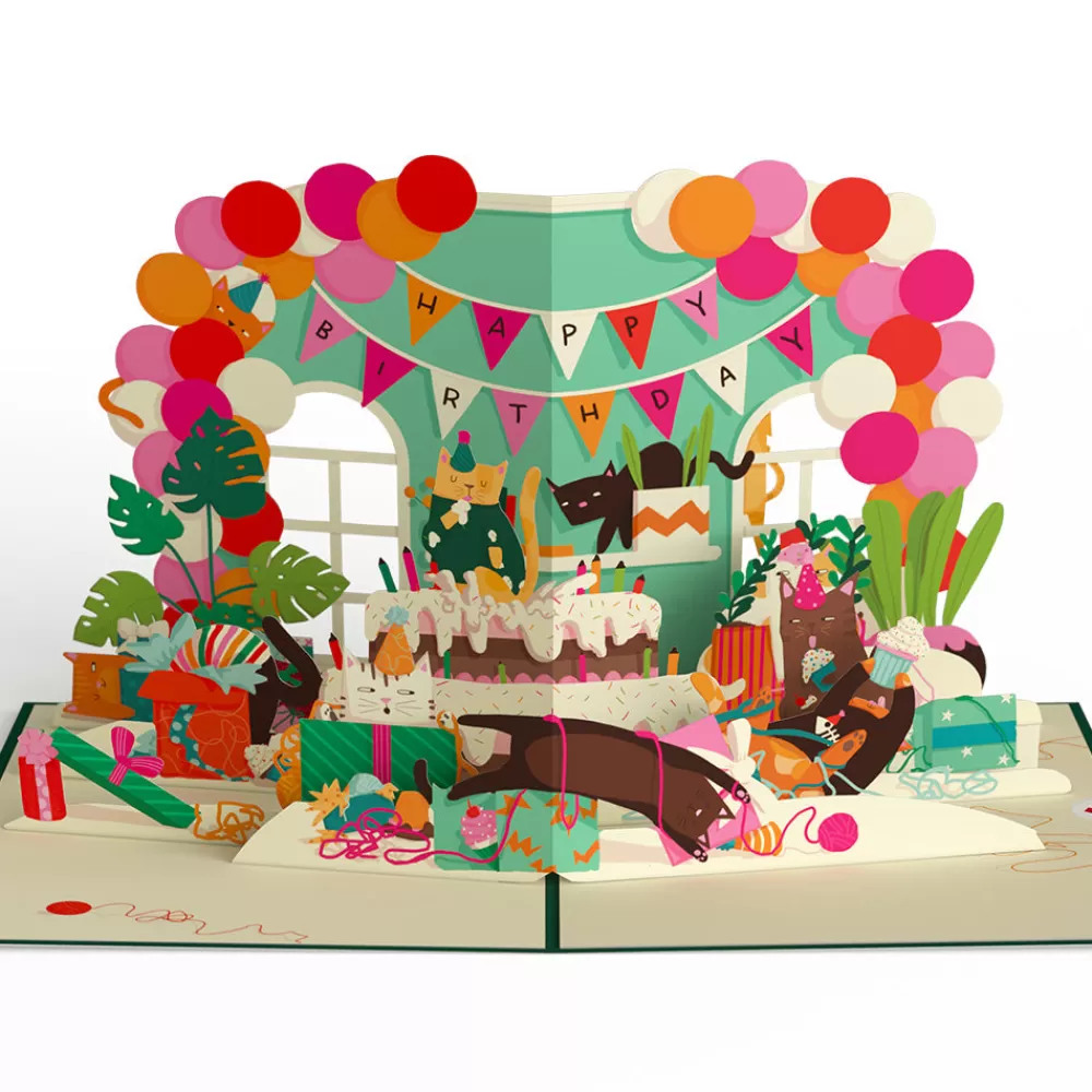 Lovepop Birthday | Mom | Party Cats Birthday Pop-Up Card and Sentiment Set for Mom