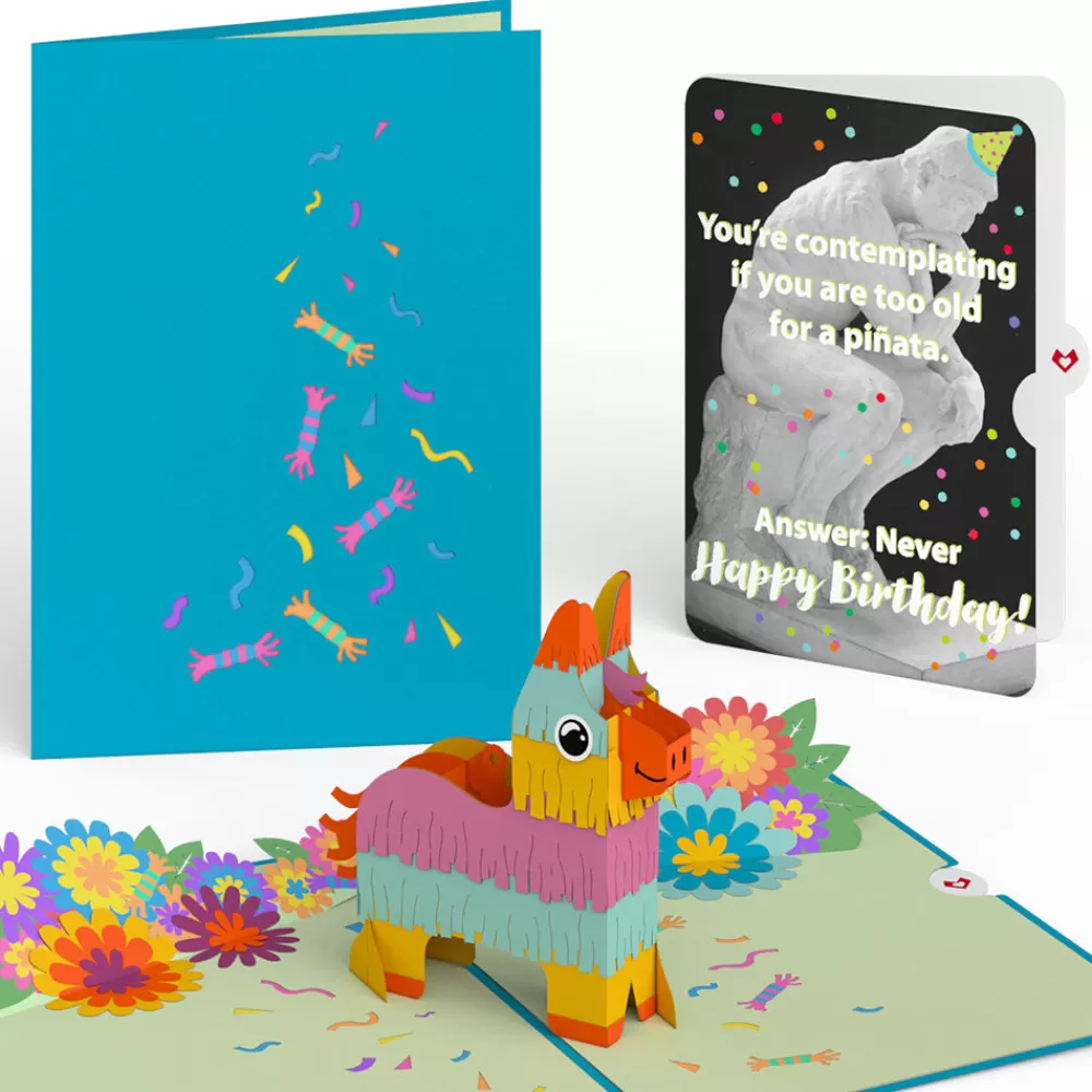 Lovepop Birthday | Pinata with The Thinker Birthday Pop-Up Card and Sentiment Set